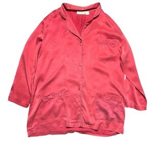 VTG 90s Victorias Secret Night Shirt Gown Medium Silk Gold Label Sleepwear Top